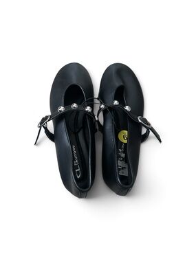CL by Chinese Laundry Black Studded Strap Flats